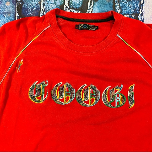 COOGI Red Colorful Embroidered long  Sleeve 3XL Shirt - Picture 2 of 6